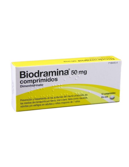 Biodramina 50 mg 12 comprimidos
