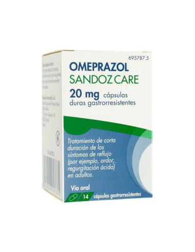 Omeprazol Sandoz 20 mg 14 cápsulas