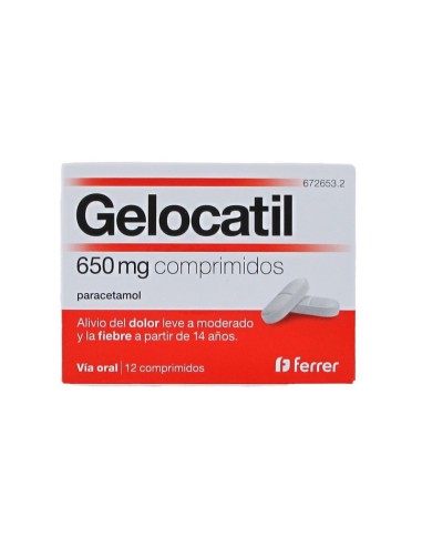 Gelocatil 650 mg 12 comprimidos