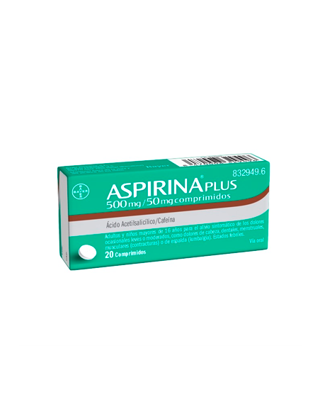 Aspirina Plus 500/50 mg 20 comprimidos